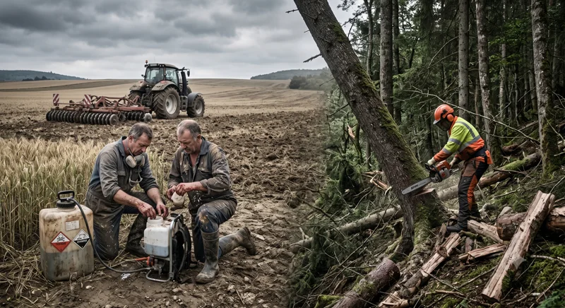 Travailleurs agricoles et forestiers sur le terrain